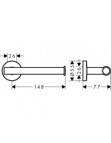 Laikiklis tualetinio popieriaus metalinis Logis Universal, Hansgrohe