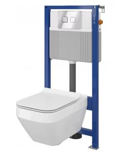 WC sistema CERSANIT AQUA (WC Crea, rėmas, mygtukas)