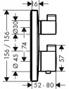 Maišytuvas termostatinis potinkinis ECOSTAT SQUARE 2-funkc.,chr., Hansgrohe
