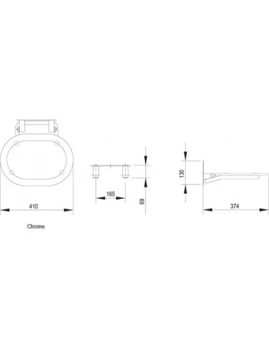 Dušo sėdynė universali CHROME skaidri/balta, RAVAK