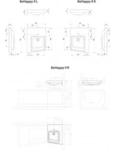 Praustuvas BeHappy II L su persipylimu, RAVAK