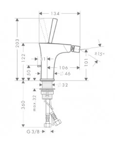 Maišytuvas bide PuraVida chromas/baltas, Hansgrohe