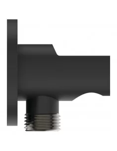 Ideal Standard dušo žarnos pajungimo alkūnė su laikikliu, matinė juoda