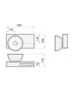 Lentynėlė po praustuvu DO SHELF Silkstone®, PAA