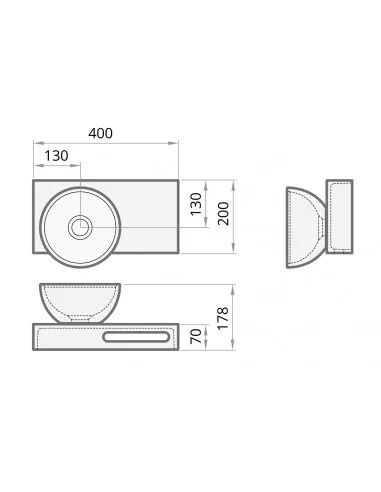 Lentynėlė po praustuvu DO SHELF Silkstone®, PAA