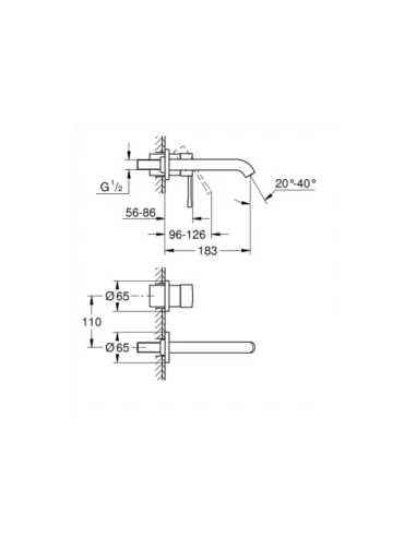 Potinkinis praustuvo maišytuvas 183mm, Essence, Grohe