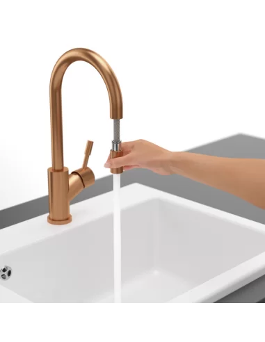 Maišytuvas plautuvei Umbrella Flex su ištraukiama žarna, bronzos sp., Villeroy&Boch