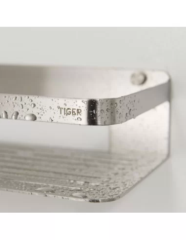 Lentynėlė dušo Caddy, 240 mm, metalinė, šlifuoto nerūdijančio plieno sp., Tiger
