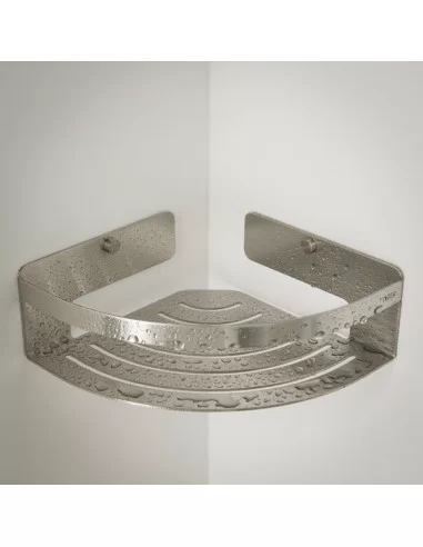 Lentynėlė dušo kampinė Caddy, 184 mm, metalinė, šlifuoto nerūdijančio plieno sp., Tiger