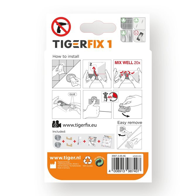Montavimo sistema be gręžimo TigerFix type 1, Tiger | adma.lt