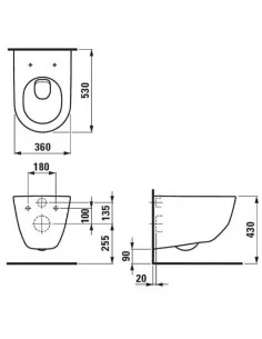 Unitazo LAUFEN PRO komplektas su IDEAL STANDARD potinkiniu rėmu ir M1 juoda nuleidimo plokštele