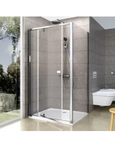 Dušo sienelė PPS-80 juoda+stiklas Transparent, RAVAK
