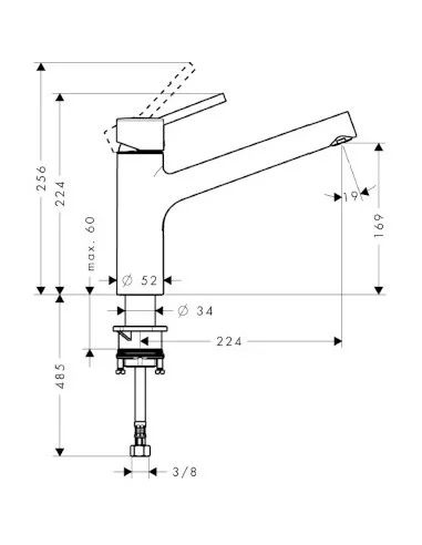 Maišytuvas plautuvei Talis M52 1jet., Hansgrohe