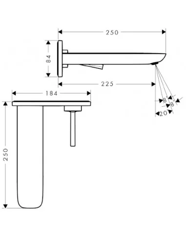 Maišytuvas praustuvo potinkinis PuraVida 225mm chromas, Hansgrohe