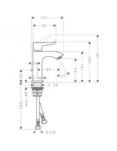 Maišytuvas praustuvui Metris 100 chromas, Hansgrohe