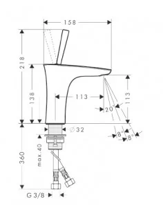 Maišytuvas praustuvui PuraVida 110 chromas, Hansgrohe