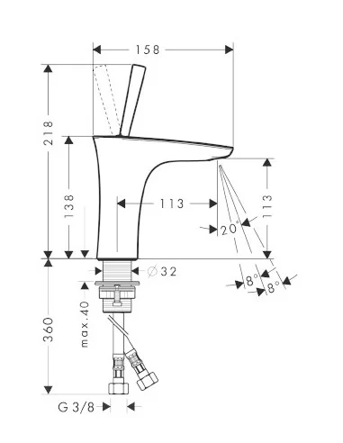 Maišytuvas praustuvui PuraVida 110 chromas, Hansgrohe