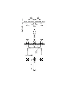 Maišytuvas praustuvo Tres Clasic, trijų dalių, TRES