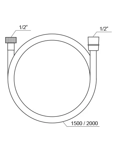 Dušo žarna plastikinė, 150 cm, juoda, RAVAK