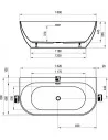 Vonia FREEDOM W laisvai statoma 1660x800 mm, sniego baltumo/juodas sifonas , RAVAK