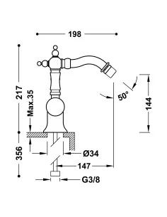 Maišytuvas bidė Tres Clasic, TRES
