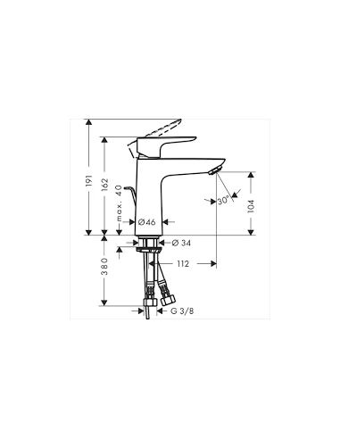 Maišytuvas praustuvui Talis E 110, Hansgrohe