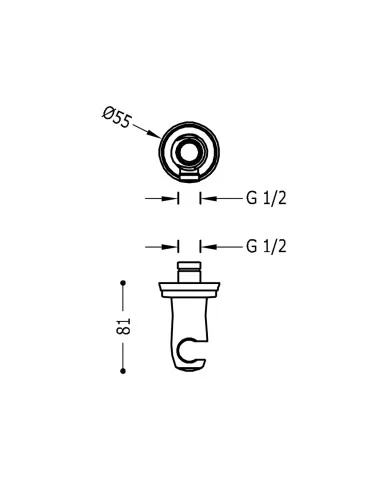 Dušo laikiklis Tres Clasic, TRES