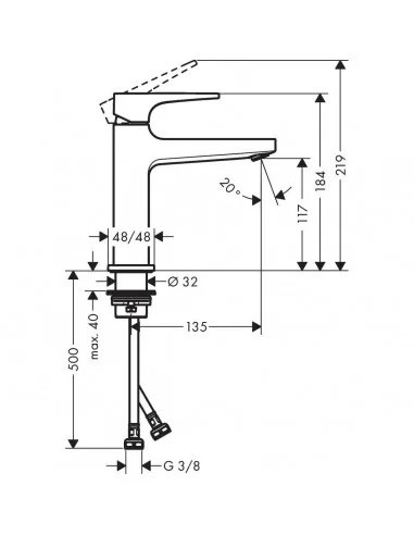 Maišytuvas praustuvui Metropol 110, Hansgrohe