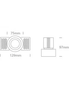 Įleidžiamas be apdailos dviejų krypčių šviestuvas, Baltas, 11112T/W/W, ONE LIGHT