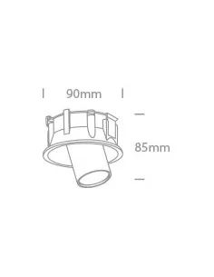 Įleidžiamas dviejų krypčių šviestuvas, Baltas, 11107C/W/W, ONE LIGHT