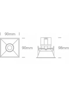 Įleidžiamas dviejų krypčių šviestuvas, Baltas, 51111C/W/W, ONE LIGHT