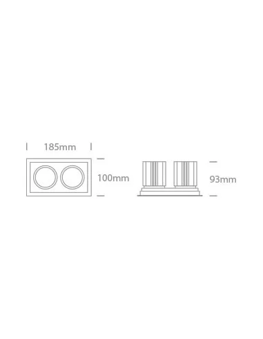Įleidžiamas dviejų krypčių šviestuvas, Baltas, 51212E/W/W, ONE LIGHT