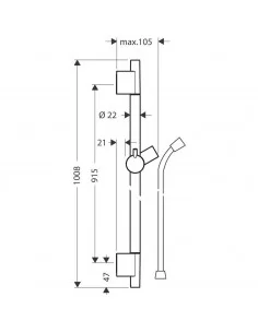 Dušo stovas Unica S Puro 90 cm, Hansgrohe