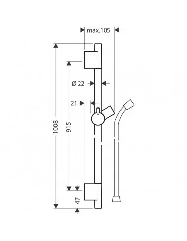 Dušo stovas Unica S Puro 90 cm, Hansgrohe