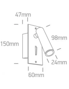 Įleidžiamas sienins dviejų krypčių šviestuvas, Baltas, 65746R/W/W, ONE LIGHT