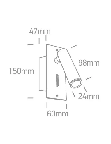 Įleidžiamas sienins dviejų krypčių šviestuvas, Baltas, 65746R/W/W, ONE LIGHT