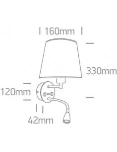 Virštinkinis sieninis dviejų krypčių šviestuvas, Baltas, 61080/W/W, ONE LIGHT