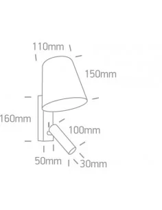 Virštinkinis sieninis dviejų krypčių šviestuvas, Baltas, 65142/W/W, ONE LIGHT