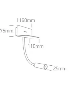 Virštinkinis sieninis dviejų krypčių šviestuvas, Baltas, 65744/W/W, ONE LIGHT