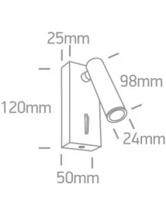 Virštinkinis sieninis dviejų krypčių šviestuvas, Baltas, 65746/W/W, ONE LIGHT