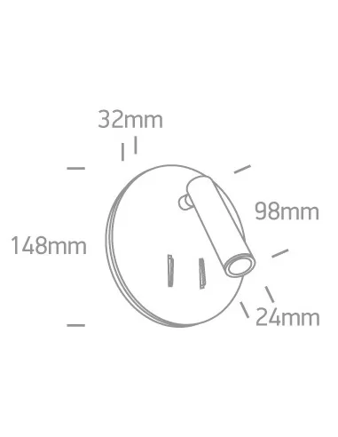 Virštinkinis sieninis dviejų krypčių šviestuvas, Baltas, 65746B/W/W, ONE LIGHT
