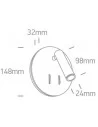 Virštinkinis sieninis dviejų krypčių šviestuvas, Baltas, 65746B/W/W, ONE LIGHT