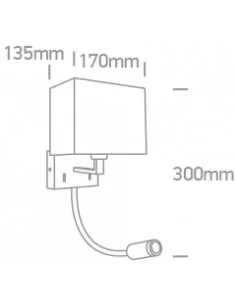 Virštinkinis sieninis dviejų krypčių šviestuvas, Chromo, 61122/C/W, ONE LIGHT