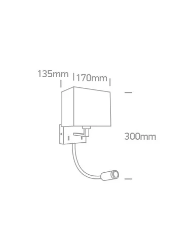 Virštinkinis sieninis dviejų krypčių šviestuvas, Chromo, 61122/C/W, ONE LIGHT