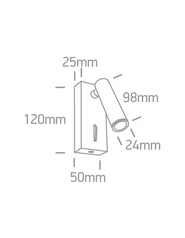 Virštinkinis sieninis dviejų krypčių šviestuvas, Chromo, 65746/C/W, ONE LIGHT