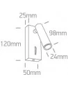Virštinkinis sieninis dviejų krypčių šviestuvas, Chromo, 65746/C/W, ONE LIGHT