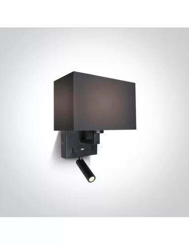 Virštinkinis sieninis dviejų krypčių šviestuvas, Juodas, 61120/B/W, ONE LIGHT