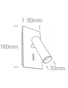 Virštinkinis sieninis dviejų krypčių šviestuvas, Juodas, 65742/B/W, ONE LIGHT