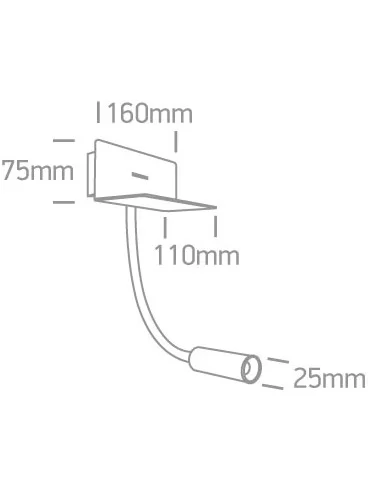 Virštinkinis sieninis dviejų krypčių šviestuvas, Juodas, 65744/B/W, ONE LIGHT