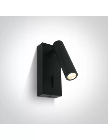 Virštinkinis sieninis dviejų krypčių šviestuvas, Juodas, 65746/B/W, ONE LIGHT